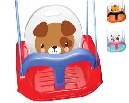 Imagem de Balanço meu balancinho bichinhos c/ corda cinto e proteção até 30kg - pais e filhos