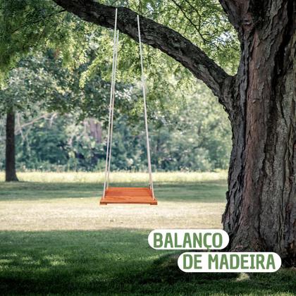 Imagem de Balanço Para Criança Ou Adulto Em Madeira Maciça Com A Corda