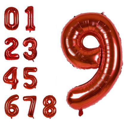 Imagem de Balão MoMo Jumbo Red Number 9 40cm Foil Helium Birthday