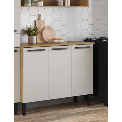 80㎝と120㎝ Balcão de Cozinha 105cm 3 Portas Veneza Itatiaia - Gabinete de