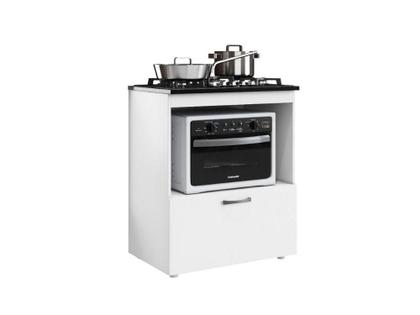 Imagem de Balcão de Cozinha Para Cooktop 5 Bocas e Nicho Para Forno Slim Branco