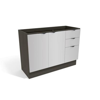 Imagem de Balcão de Pia Nox 2 Portas 3 Gavetas Onix/Steel 1,20m x 52cm