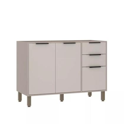 Imagem de Balcão para Pia 120cm 2 Portas e 3 Gavetas sem Tampo Stylo Luciane Móveis