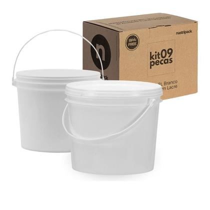 Imagem de Balde 1.8 Litros Branco Para Roupa De Bebe 9 Pçs