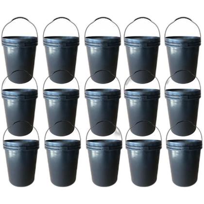 Imagem de Balde 16L Hermético Mantimentos Alça Plástica Tampa - 15 Pçs