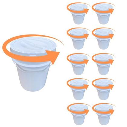 Imagem de Balde 20L Com Tampa De Rosca Para Alcool - Kit 10 Pçs