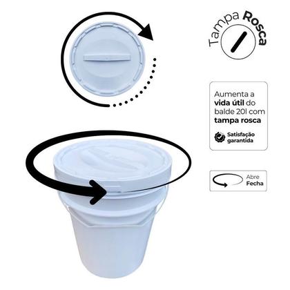 Imagem de Balde 20L Tampa Rosca Para Lembrancinha