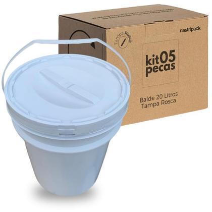 Imagem de Balde 20L Tampa Rosqueavel Para Orquidea - Kit 5 Pçs