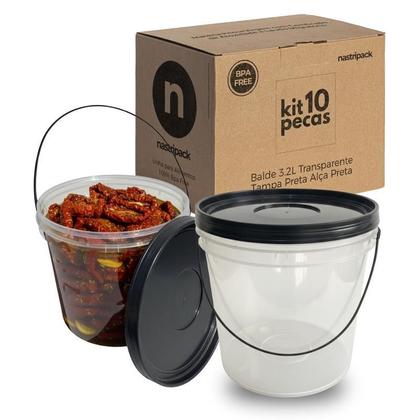 Imagem de Balde 3.2L Plástico Armazenar Proteína Isolada - 10 Pçs