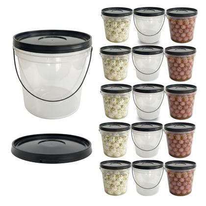 Imagem de Balde 3.2L Transparente Proteína Em Pó - 15 Pçs