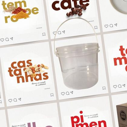 Imagem de Balde Alça Plastica De Plástico Hermético transparente 2.2L 2 Pçs