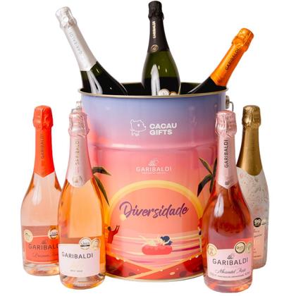 Imagem de Balde Kit 7 Espumantes Garibaldi Diversidade Cacau Gifts