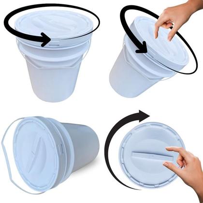 Imagem de Balde Para Alcool 20 Litros E Tampa Rosca - Kit 7 Pçs