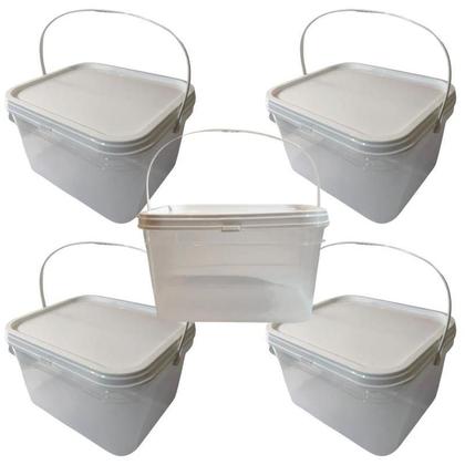 Imagem de Balde Para Armazenar Agua Transparente 2.4L-Kit 5 Pçs