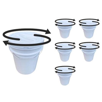 Imagem de Balde Para Comércio De Óleo 20L E Tampa Rosca - Kit 6 Pçs