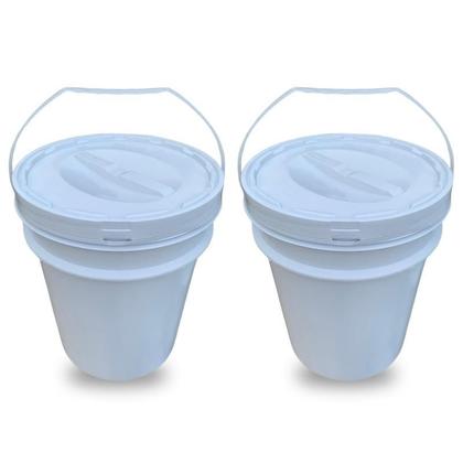 Imagem de Balde Para Flores 20 L E Tampa Rosca - Kit 2 Pçs