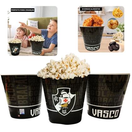 Imagem de Balde Para Pipoca Grande 2,5L Time Escudo Vasco Oficial