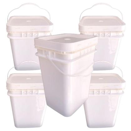 Imagem de Balde Plast 20L Retang P Álcool Gel 5 Pçs