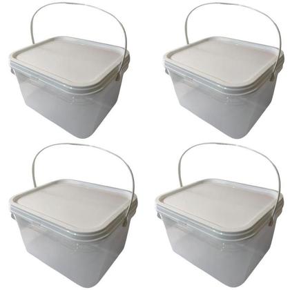 Imagem de Balde Retangular Para Óleo De Coco-Kit 4 Pçs