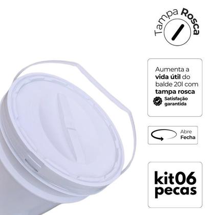 Imagem de Balde Tampa Rosca Para Lembrancinha - Kit 6 Pçs