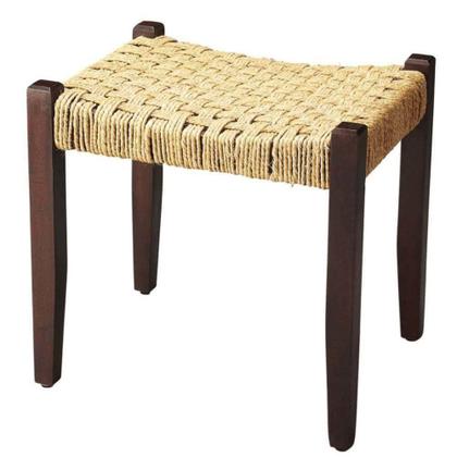 Imagem de Banco Offex Retangular de Juta de Madeira Transit Tecido 50 L x 40 P x 50 H