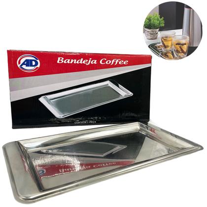 Imagem de Bandeja Aço Inox Decorativa 30cm Retangular