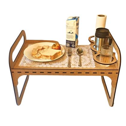 Imagem de Bandeja Café da Manhã/Colo em MDF - Com suporte para Copos