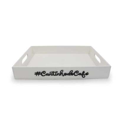 Imagem de Bandeja Cantinho Café Decoração Grande Preta Madeira Mdf