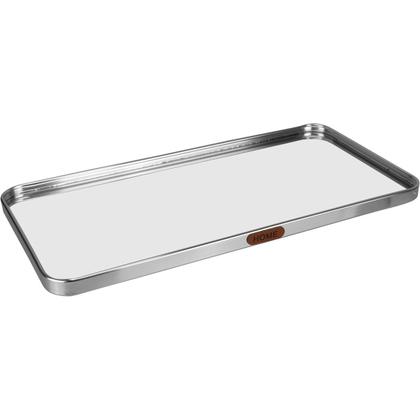 Imagem de BANDEJA DECORATIVA PARA SERVIR RETANGULAR HOME&CO COM ESPELHO METAL 1x40x20cm PRATA