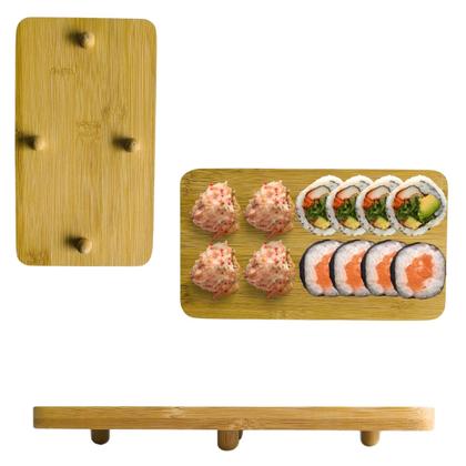 Imagem de Bandeja em Bambu Para Sushi Oriental 21cm Servir Restaurante