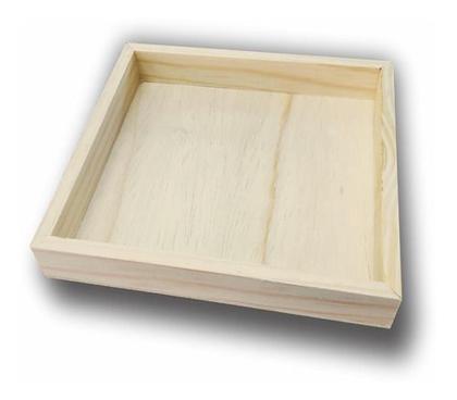 Imagem de Bandeja Multiuso De Madeira de Pinus 25x25x3