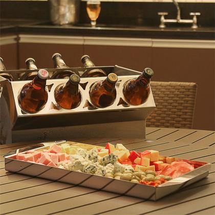 Imagem de Bandeja Petisqueira 40 x 22 Cm - Inox