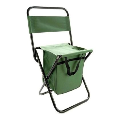 Imagem de Banqueta camping dobravel banquinho porta objetos com bolsa organizadora porta onjetos