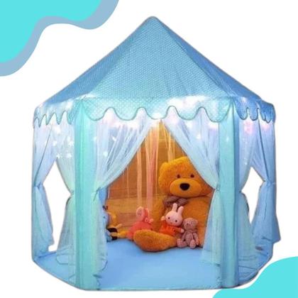 Imagem de Barraca infantil tenda iluminada castelo com luzes azul