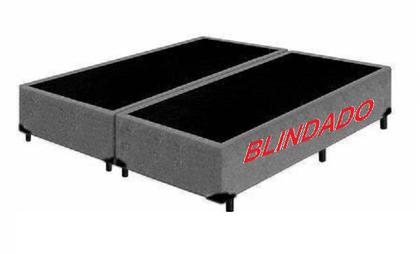 Imagem de Base Box Casal Bipartido Blindado Suede Cinza