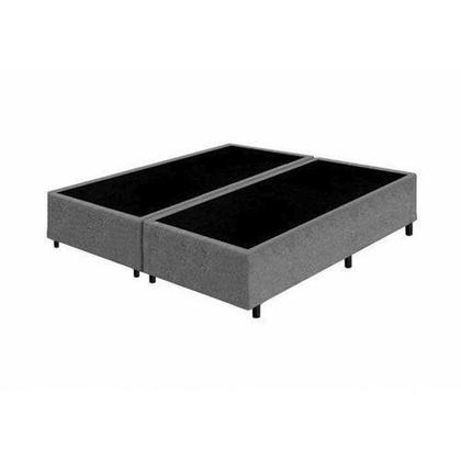 Imagem de Base Box Casal Bipartido Suede Cinza - 138x188x40