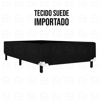 Imagem de Base Box Casal Suede Preto 138 X 188 X 40