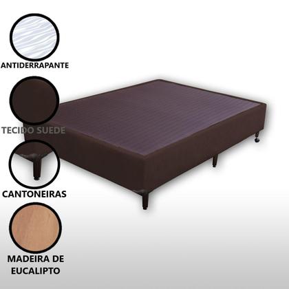 Imagem de Base Box Viúva Padrão Suede Liso (1,20 x 1,88 m) Com 37 cm de altura Para Colchão