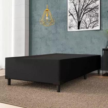 Imagem de Base Cama Box Solteiro 88x188x42 - Preta Suede