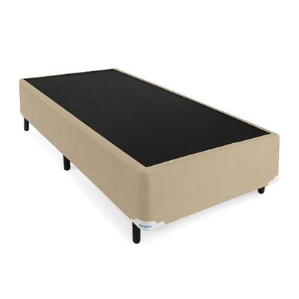 Imagem de Base Cama Box Solteiro 88x188x42- Suede Bege