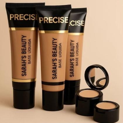 Imagem de Base Líquida Alta Cobertura Tampa Com Espelho Sarah's Beauty 45ml S6285