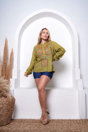 Imagem de Bata tunica indiana bordada bloguer b887