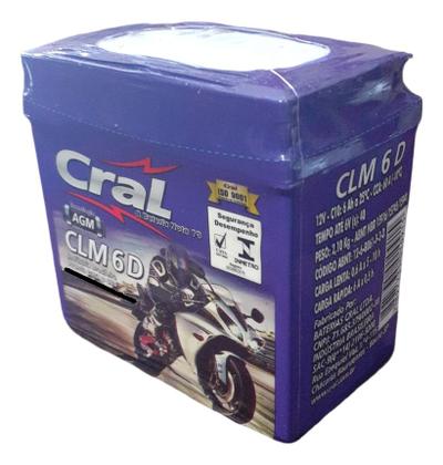 Imagem de Bateria 6ah Cral p/ Moto Pop 100 Biz 125 CG 125 cg 150