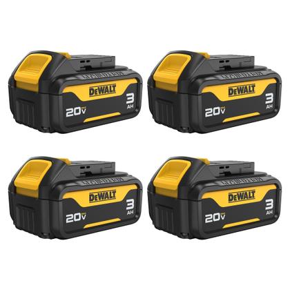 Imagem de Bateria DeWalt 20V Max 3Ah com Indicador LED - Pacote com 4