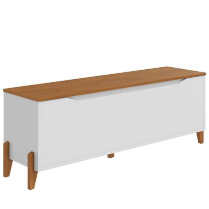 Imagem de Baú Recamier Cama Box Casal Quarto Multifuncional Guarda Volumes Multiuso Montessoriano Brinquedos Pés em Madeira Maciça Decoração Lua - Branco/Cedro