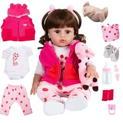 Imagem de Bebe Reborn  Girafinha Menina 100% Silicone 48cm