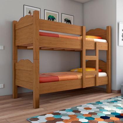 Imagem de Beliche Madrid Grades de Proteção e Cama Removível - Amêndoa