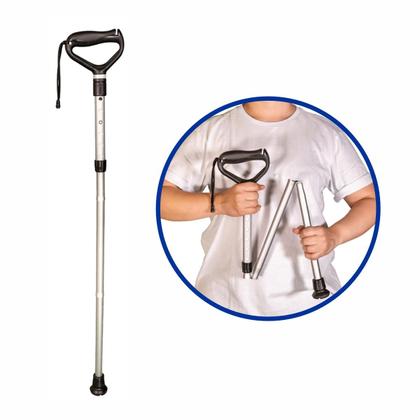 Imagem de Bengala Dobrável Ergonômica Preto Ajustável Alumínio Mecur