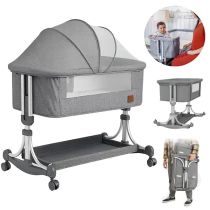 Imagem de Berço Moises Portatil Com Função Balanço e Mosquiteiro Infantil Pipdip
