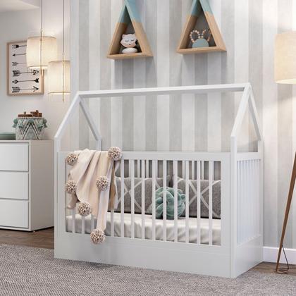 Imagem de Berço Montessoriano com Casinha Coleção Wood  Branco Divicar